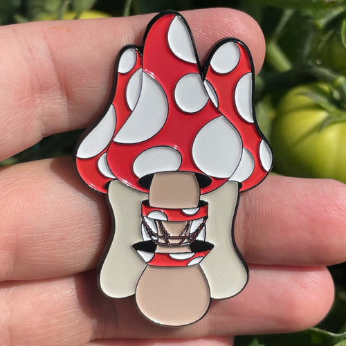 Mushroom Basket Pin