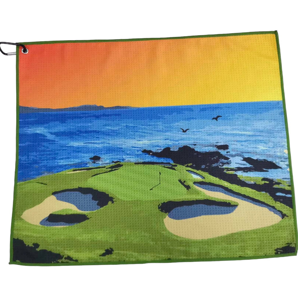 Pebble Beach Hole 7 Golf Towel