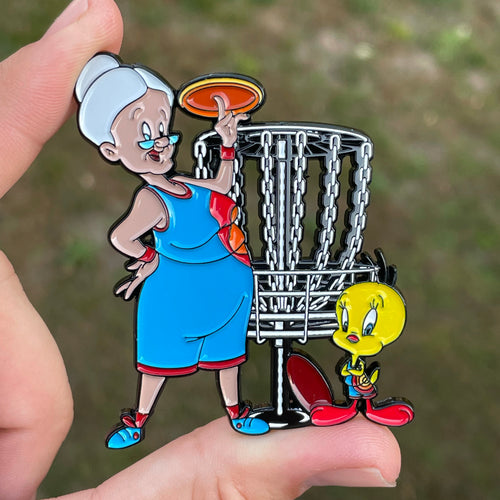 Granny & Tweety Disc Golf pin